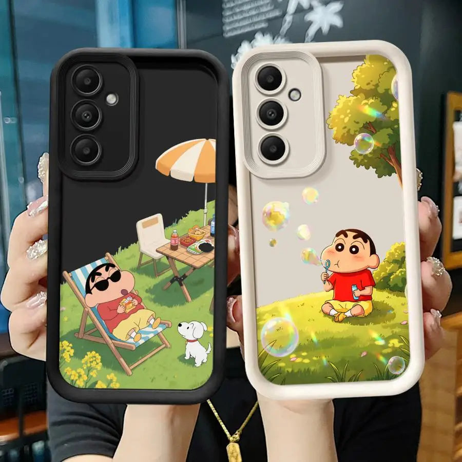 Case for Samsung Galaxy A16 A51 A73 A35 A36 A71 A72 A34 A12 A13 A53 A54 A56 A26 A32 A15 A23 Phone Cover Cool Cra-yons Shin-chans