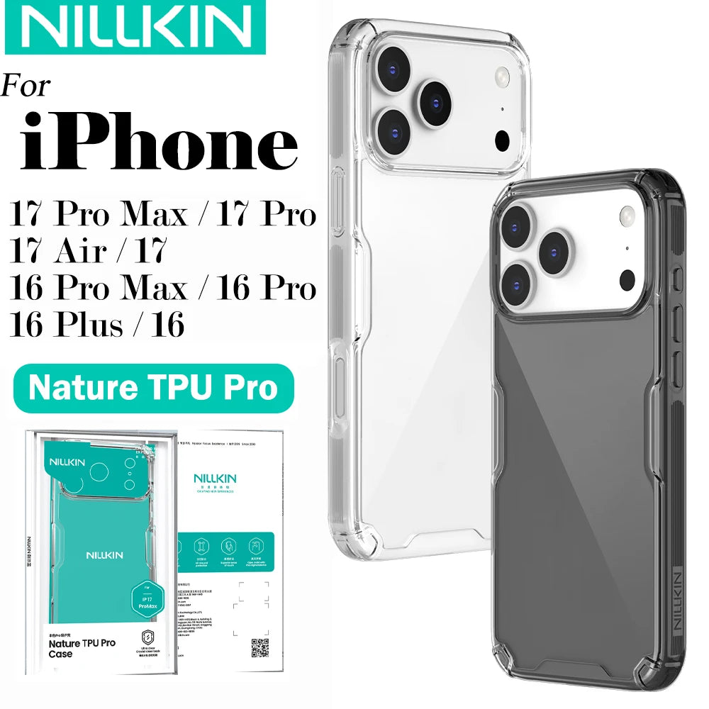 Nillkin for iPhone 17 Pro Max 16 Pro Max 17 Air TPU+PC Silicone Soft Transparent Phone Back Cover