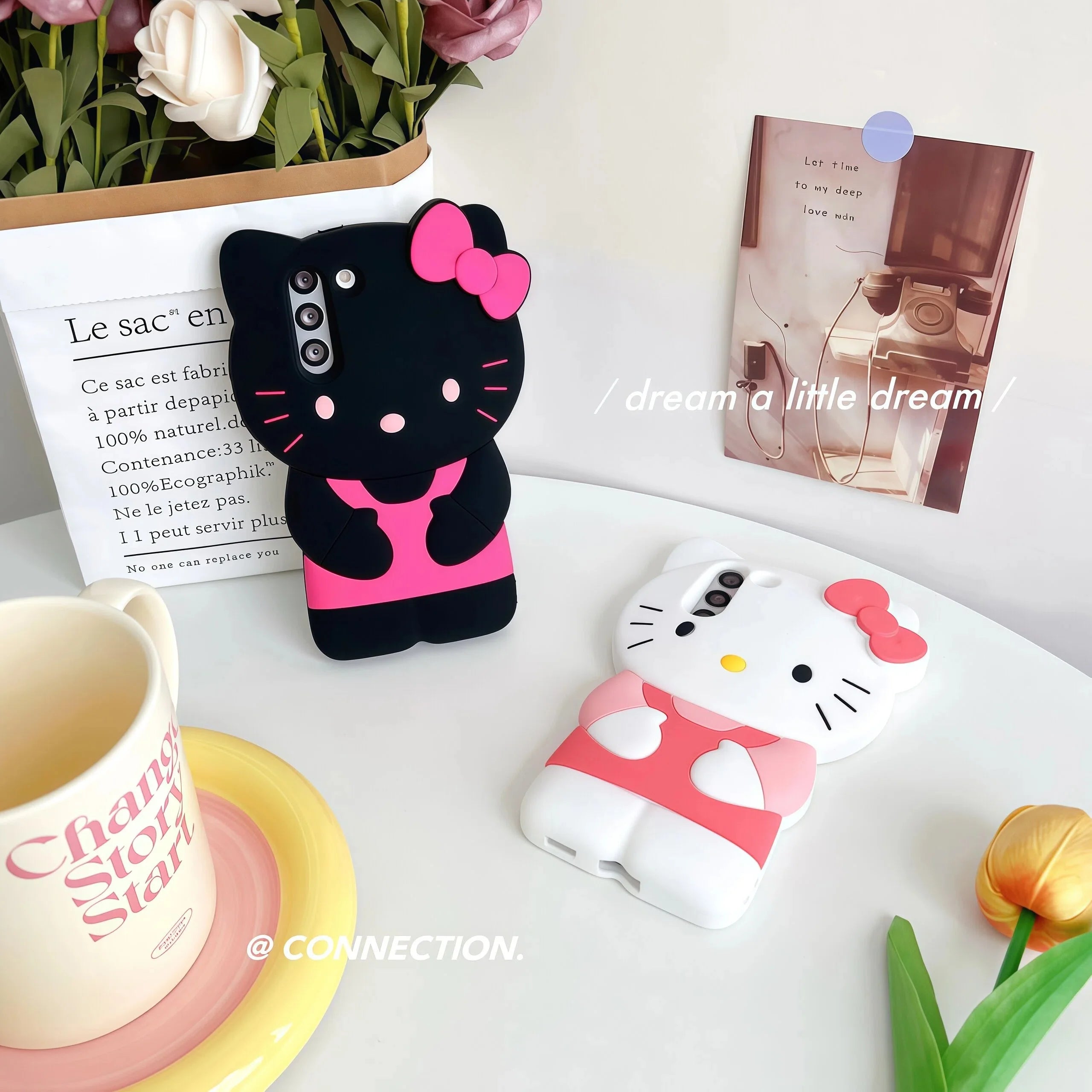 Kawaii Hello Kittty Phone Case For Samsung Galaxy S25 S24 S23 S22 Ultra Plus S20 S21 S23 FE A54 A55 A36 A16 A15 Silicone Cover