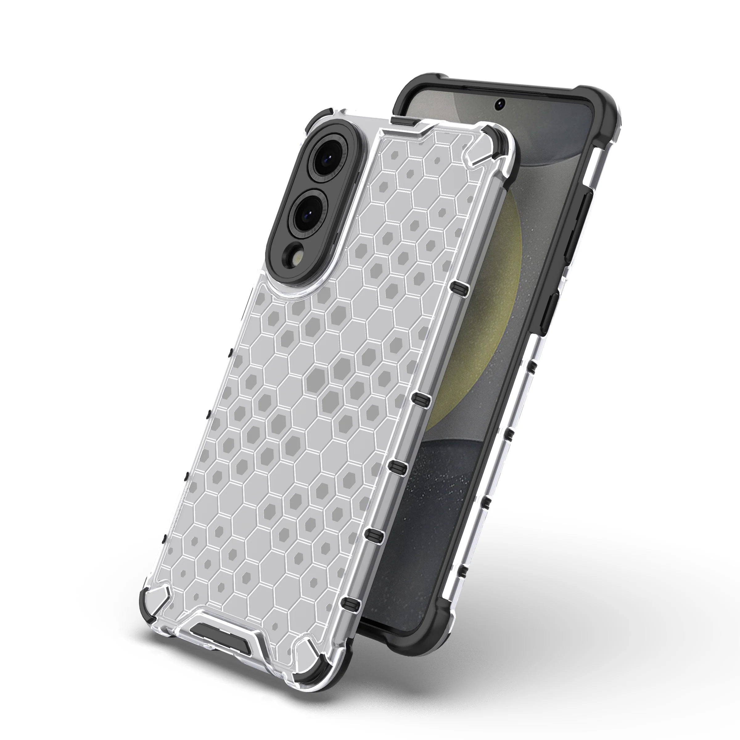 Airbag Shockproof Translucent Back Case For Samsung S25 Edge S24 S23 Ultra Plus A56 A36 A16 A55 A35 A25 A15 A54 Honeycomb Cover