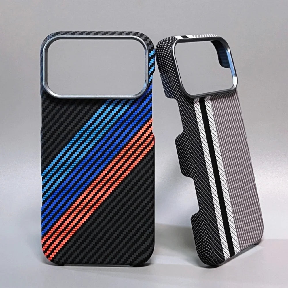 Magnetic Kevlar Texture High Quality Fiber For Magsafe Case For iPhone 17 16 15 14 13 Pro Max Metal Lens Frame Shockproof Cover