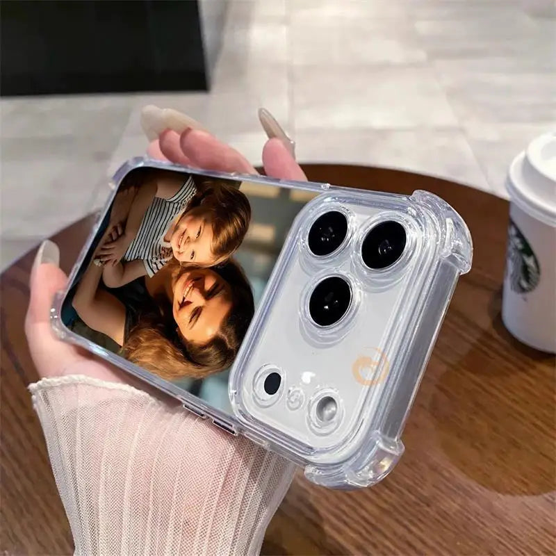 DIY Shockproof Soft Case Customised Parenting photo For iPhone 17 16 15 14 13 12 11 Pro Xs Max 16e XR Plus TPU back cover
