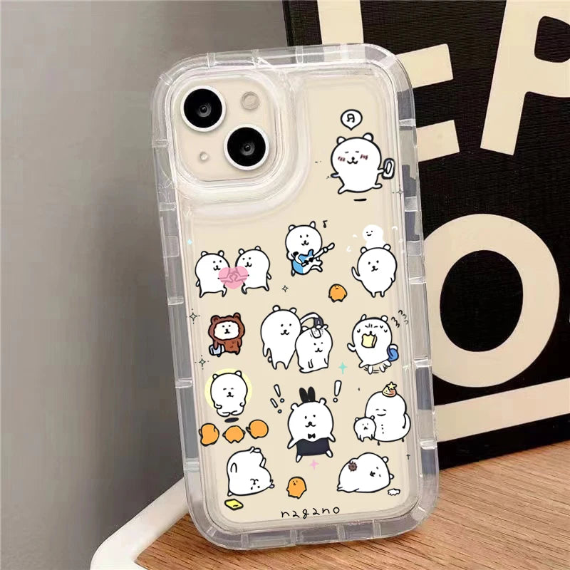 Cartoon Cute Fun Bear Silicone Protective Case For iPhone 12 11 15 13 16 14 Pro Max Plus 7 8 Plus XR X XS SE 2020 Shockproof