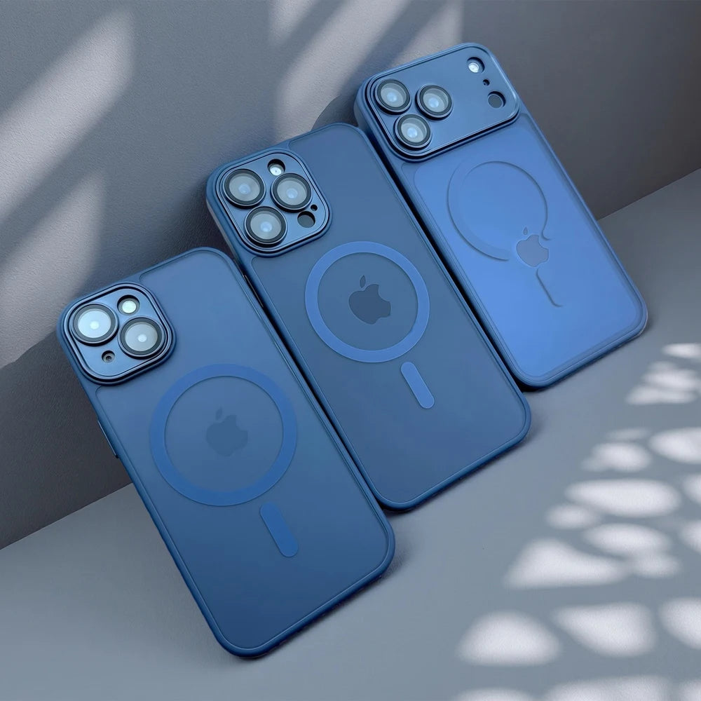 Luxury Matte Case For iPhone 17 16E 16 15 14 13 12 11 Pro Max E 17Pro iPhone17 iPhone16 16Pro Magsafe Charge Translucent Cover