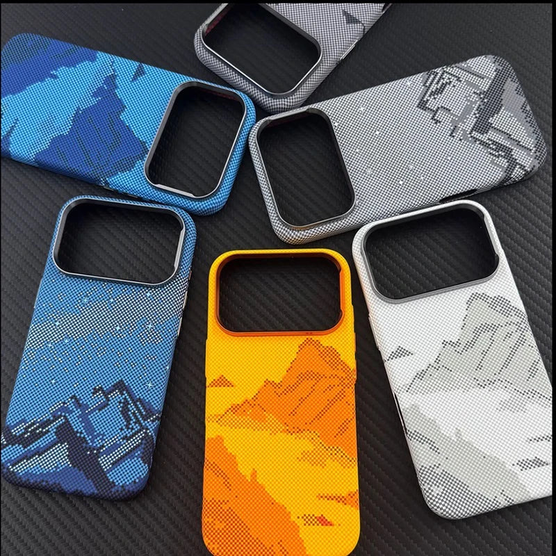 Luxury Ultra Thin Carbon Fiber for Magsafe Case for iPhone 15 16 17 Pro Max Magnetic Wireless Charging Alloy Shockproof Cover