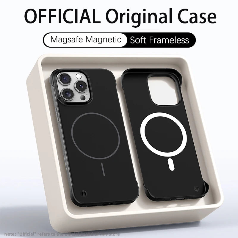 Ultra Thin PC Matte Frameless Case For Magsafe iPhone 17 Air 16E 16 15 14 13 12 11 Pro XR XS Max Plus Magnetic Shockproof Cover