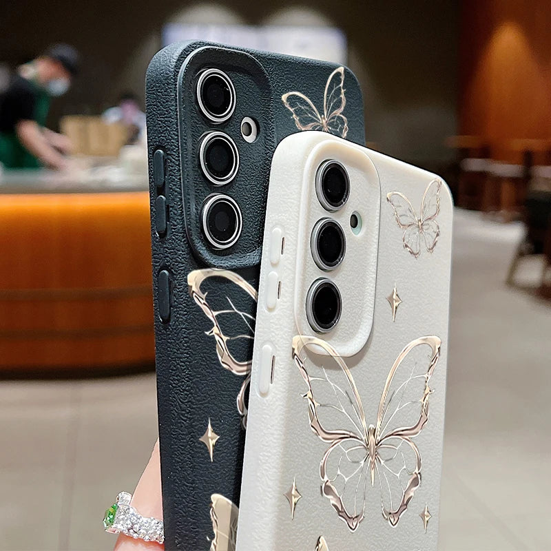 Butterfly Case For Samsung Galaxy S24 S25 Ultra S23 S22 Plus S21 FE S26 A57 A14 A15 A16 A25 A26 A34 A35 A36 A54 A55 A56 5G Capa
