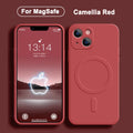 11Colors Magnetic Liquid Silicone Case For iPhone 16 Pro Max 7 8 Plus SE 2020 2022 Magsafe Wireless Charging Cover