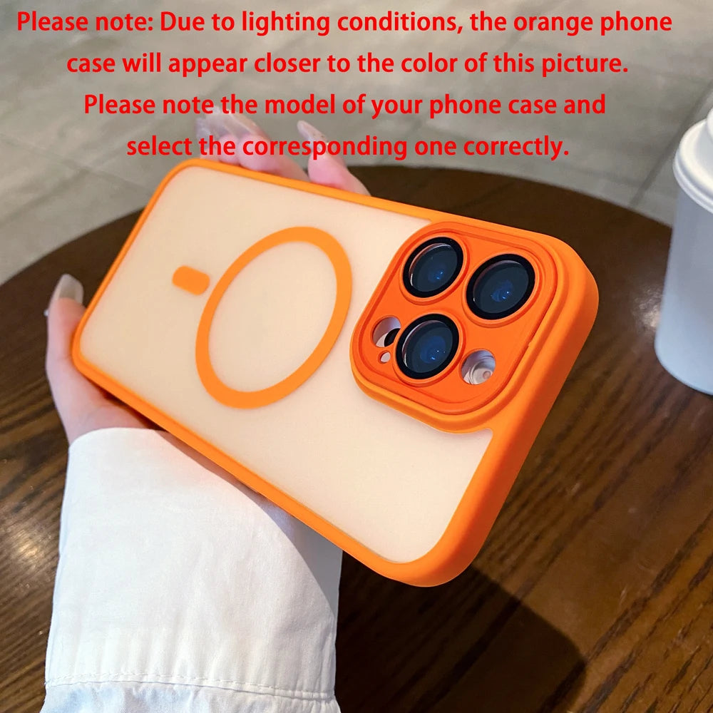 Magnetic Luxury Matte Translucent Shockproof For IPhone 17  16 15 14 Plus 13 Pro Max For Magsafe Back Cover