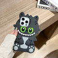 Kawaii 3D Cartoon Monsters Soft Silicone Phone Case Funny Shock Proof Cover For iPhone 16 15 14 Plus 13 12 Pro Max Capas