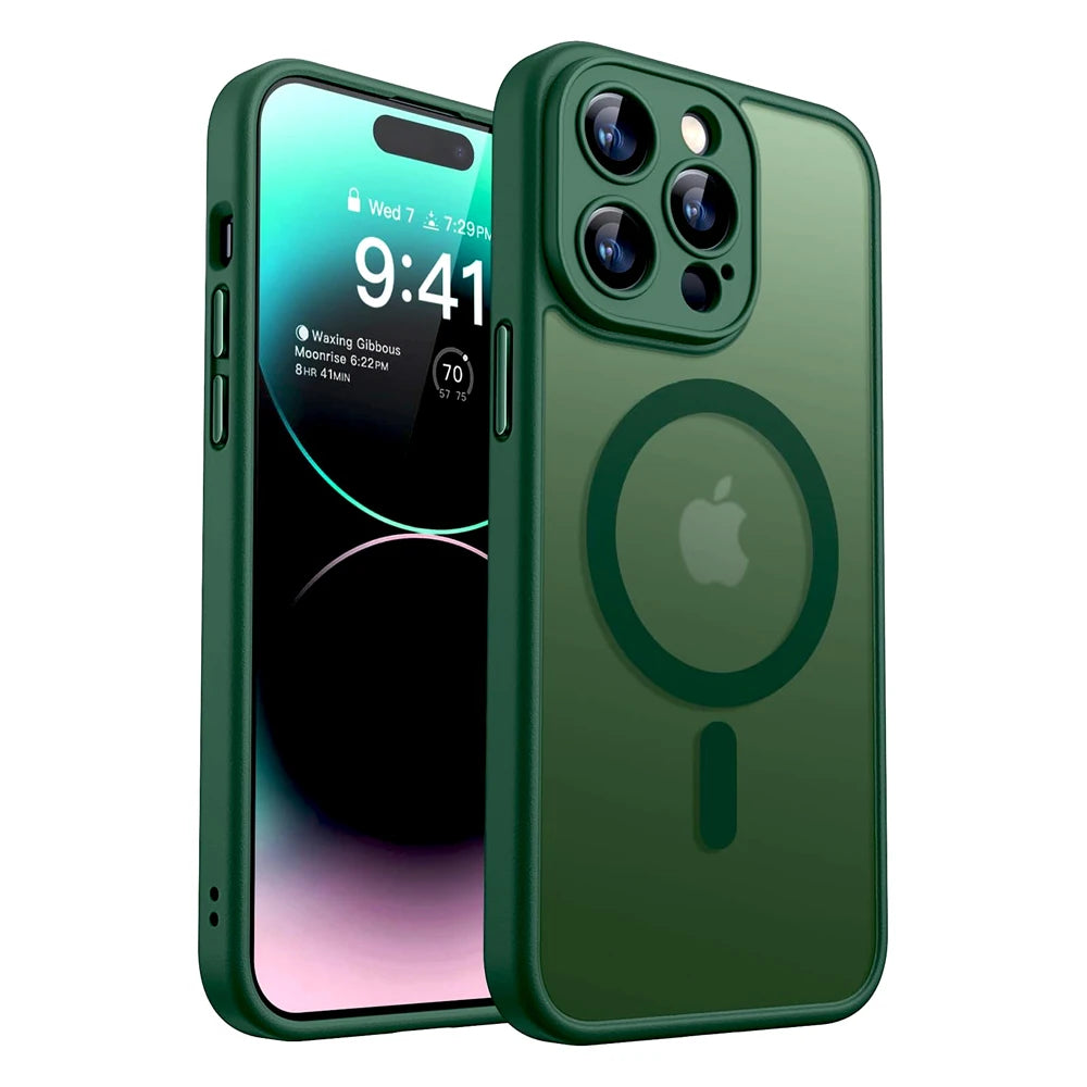 Matte Translucent Case For iPhone 17 16E 16 15 14 13 12 11 Pro Max Plus iPhone16 for Magsafe Mag Safe Wireless Charge Back Cover