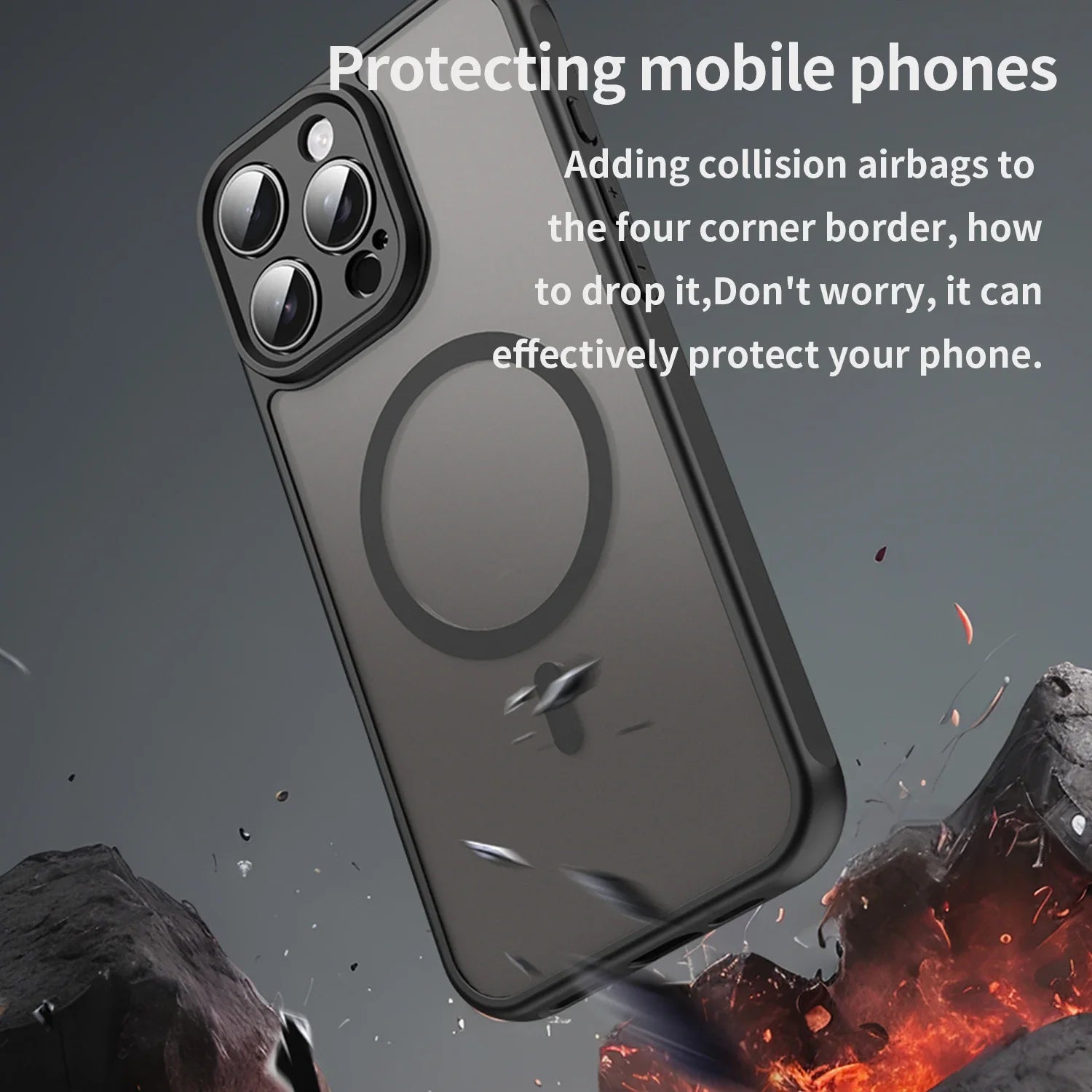 For Magsafe Magnetic Wireless Charge Frosted Case For iPhone 16 15 14 13 12 Pro Max Plus Funda Shockproof Matte Back Cover Coque
