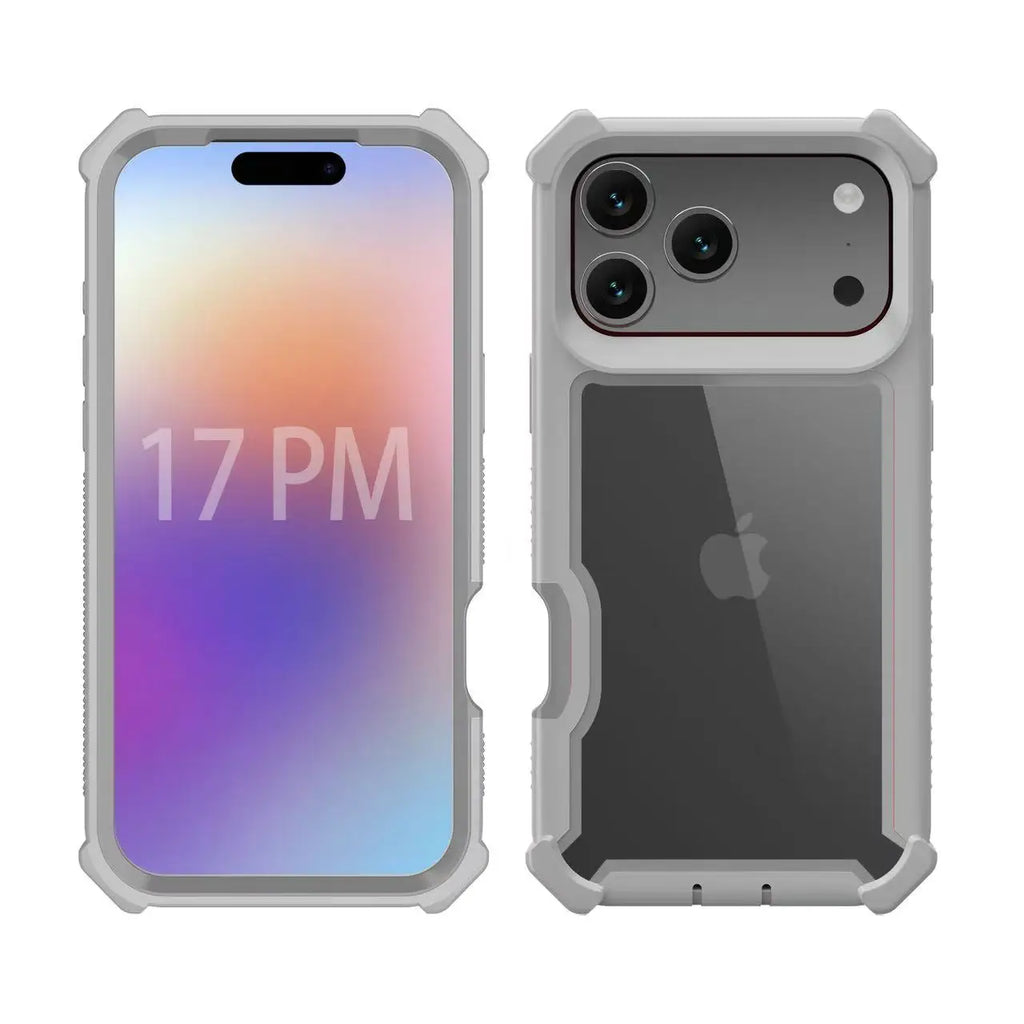 New Luxury transparent 2-in-1 sturdy shockproof protective cover for iPhone 17 Air 16 13 12 14 15 Pro Max Plus non-slip case