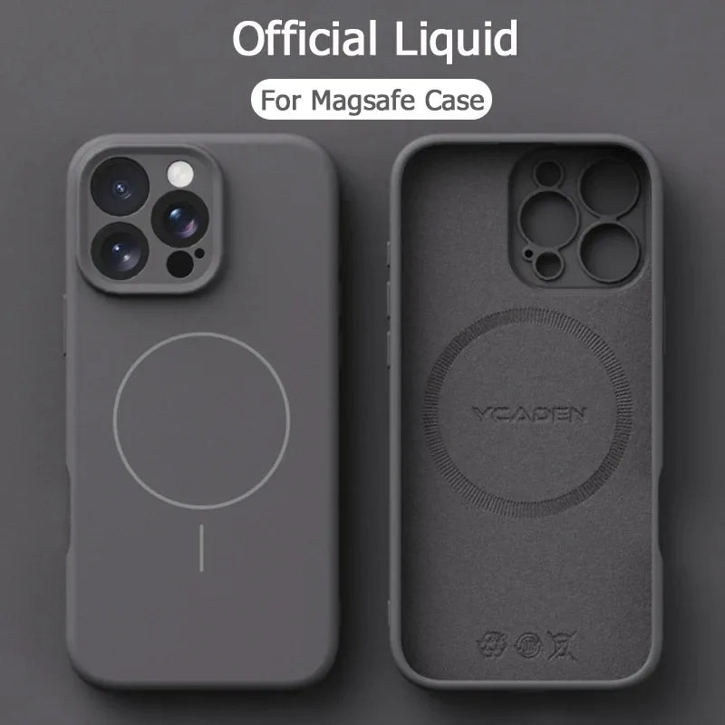 Magnetic Luxury Wireless Charge For Magsafe Phone Cases for iPhone 16 Plus 15 14 13 17 Pro Max 17 Original Liquid Silicone Cover