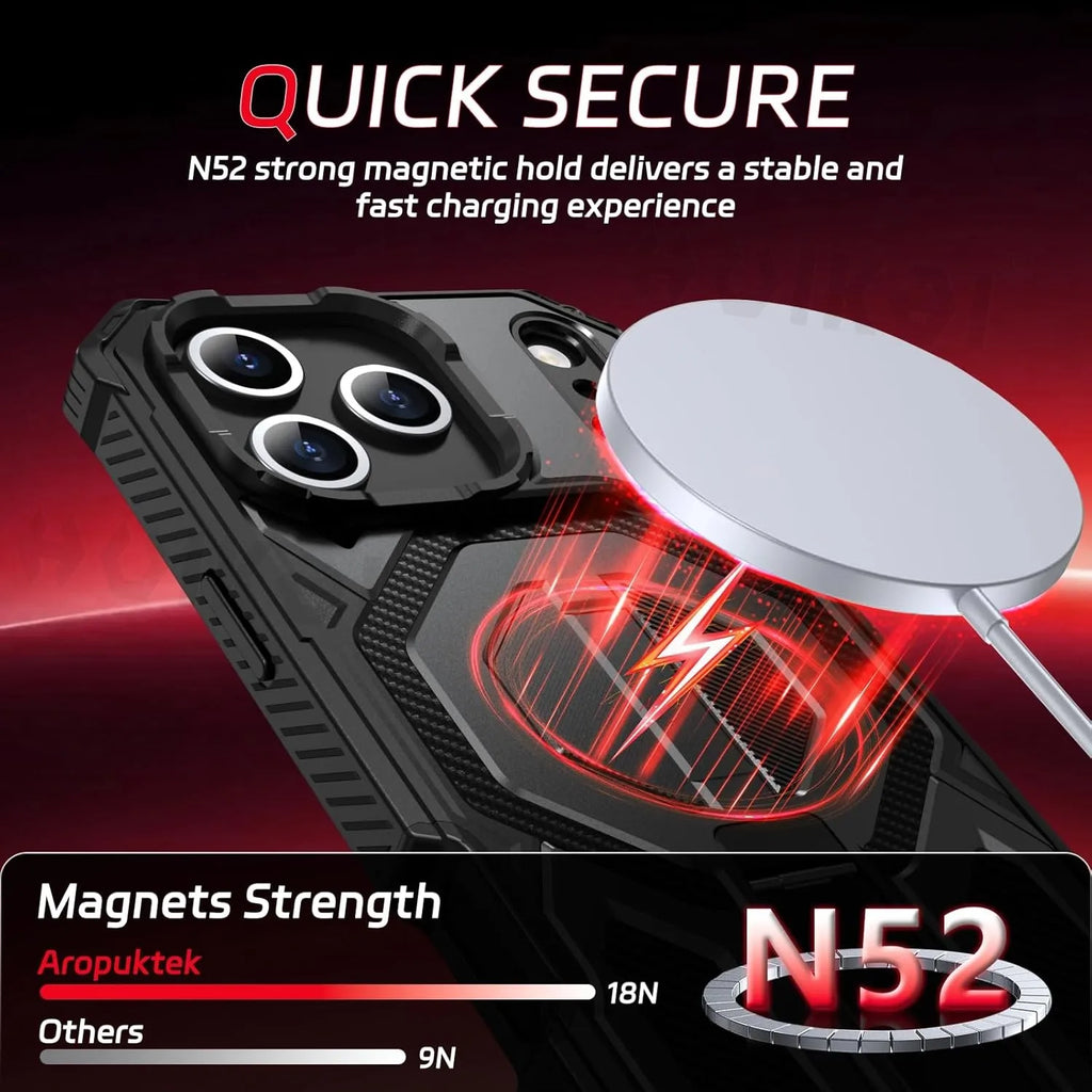 Magnetic Military Case For iPhone 17 Pro Max 16 Pro Max 15 14 Grade Protectio Shockproof Heavy Shock Absorption Protective Cover