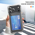 Luxury Transparent Wallet Card Slots Holder Phone Case For iPhone 17 16 15 14 Pro Max 13 12 11 XR X Plus HD Acrylic Clear Cover