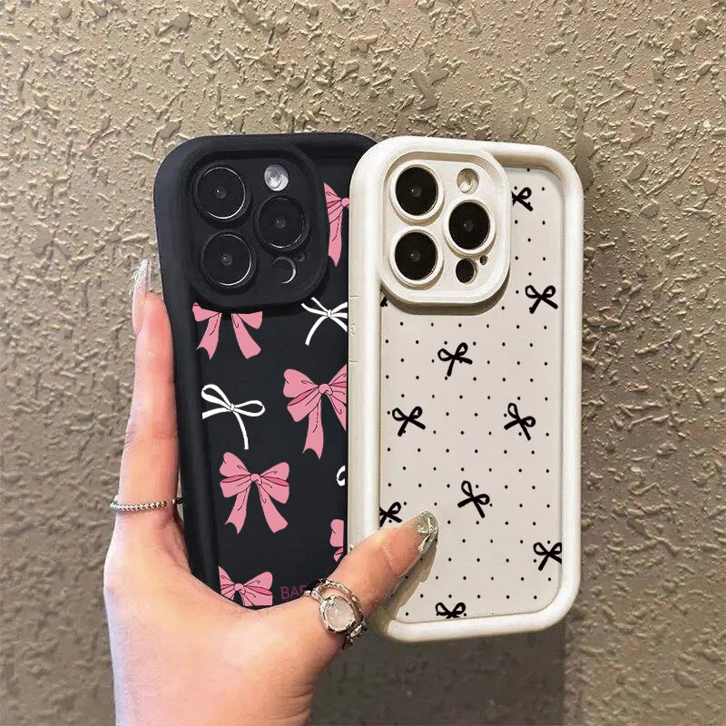 Luxury Pink Cartoon Bow Tie Case For Xiaomi Redmi 15C 15 14C 13C 12C A5 Note 12 13 14 15 Pro Plus 5G 4G 11 11S Protection Cover
