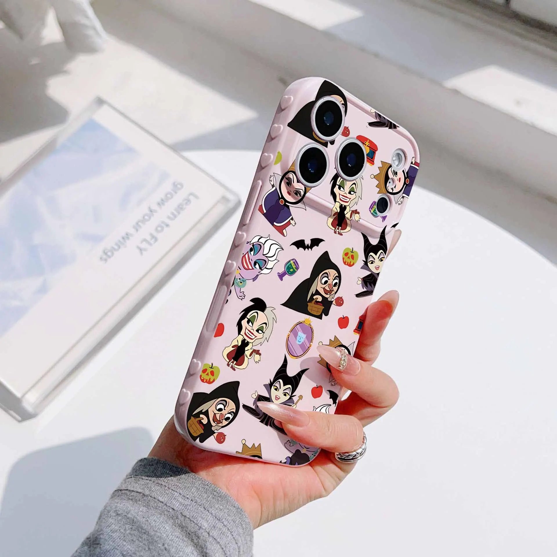 Disney Princess Villains For Apple iPhone 17 16 15 14 13 12 Mini 11 Pro Max Bubble Heart Cover Funda Silicone Soft Phone Case