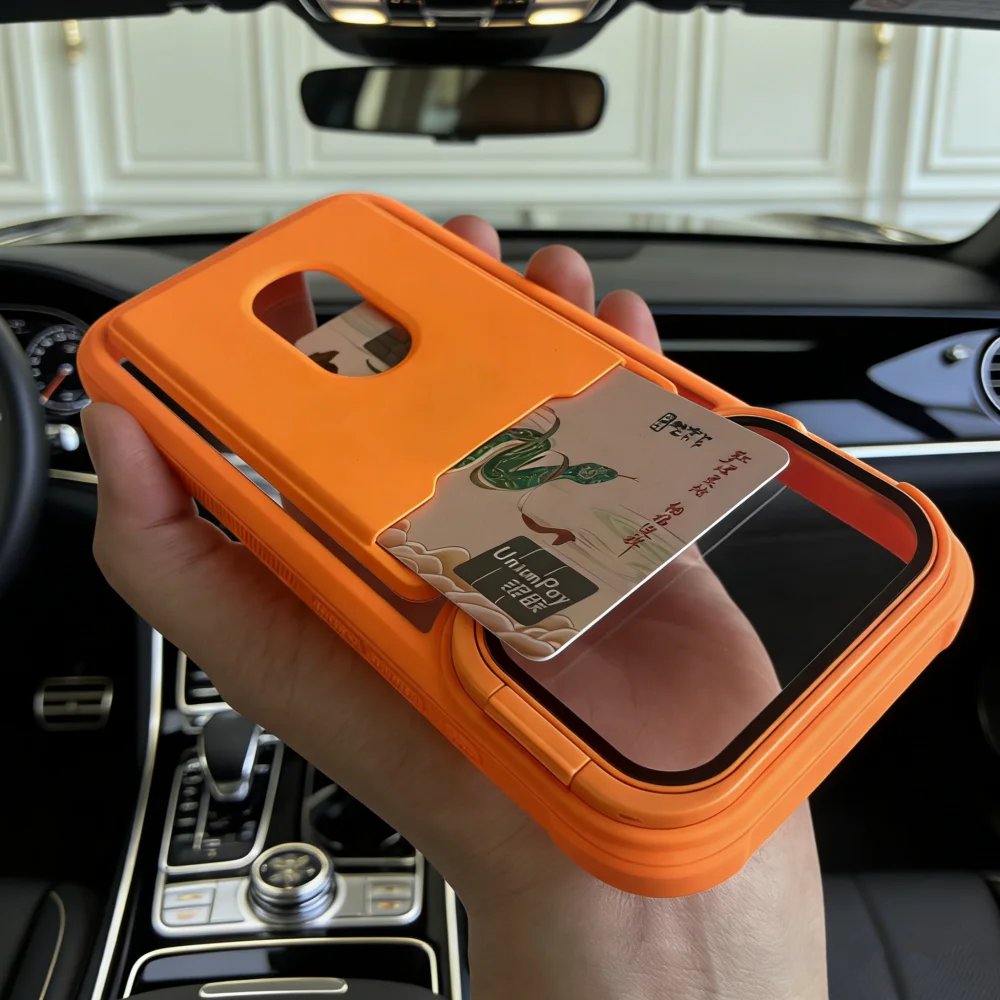 Luxury Card Holder Slot Wallet Photo Pocket Phone Case For iPhone 17 Air 16 15 14 Plus 13 12 11 Pro Max Glass Lens Bracket Cover