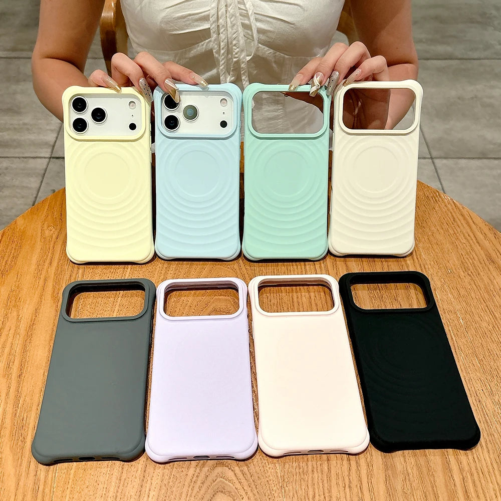 Thicken Corner Genuine liquid silicone magnetic phone case for iPhone 17 16 15 14 13 Pro Max Air magsafe charging soft cover