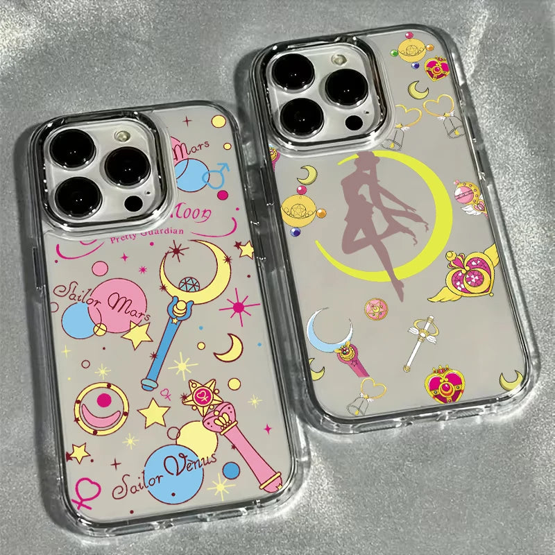 Kawaii Phone Case For iPhone 17e 17 16e 16 15 14 13 12 11 Pro Max X XR XSMAX 8 7 Air Plus Sailors-Moons-S Transparent Soft Cover