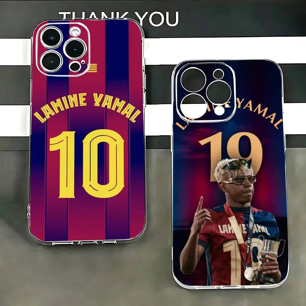 Football Lamine Yamal-s   Phone Case Transparent Silicone Soft For iPhone 17 16 15 14 13 12 11 Mini Pro Max Plus