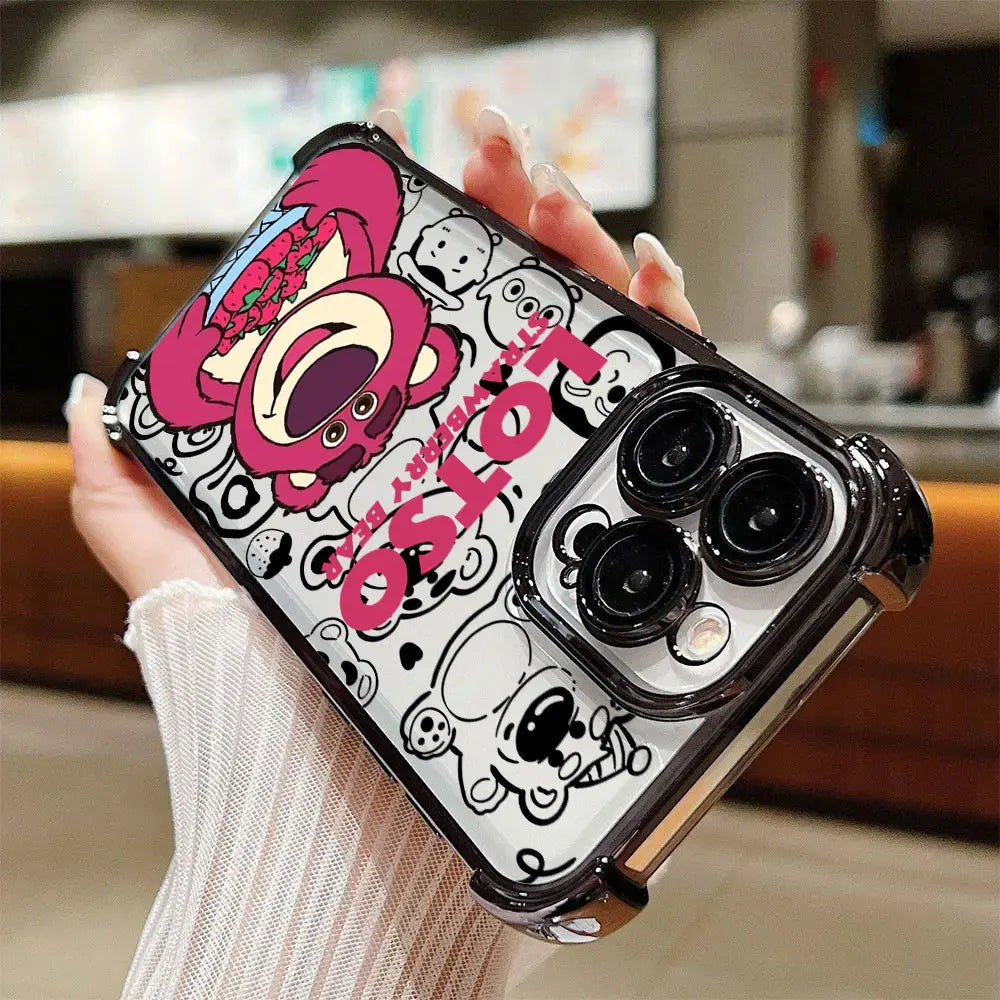 Lotso Strawberry Bear Case For Samsung Galaxy A57 A37 A17 A07 A56 A16 A26 A06 A36 A55 A35 A25 A15 5G A34 A52 A53 A54 Phone Cover