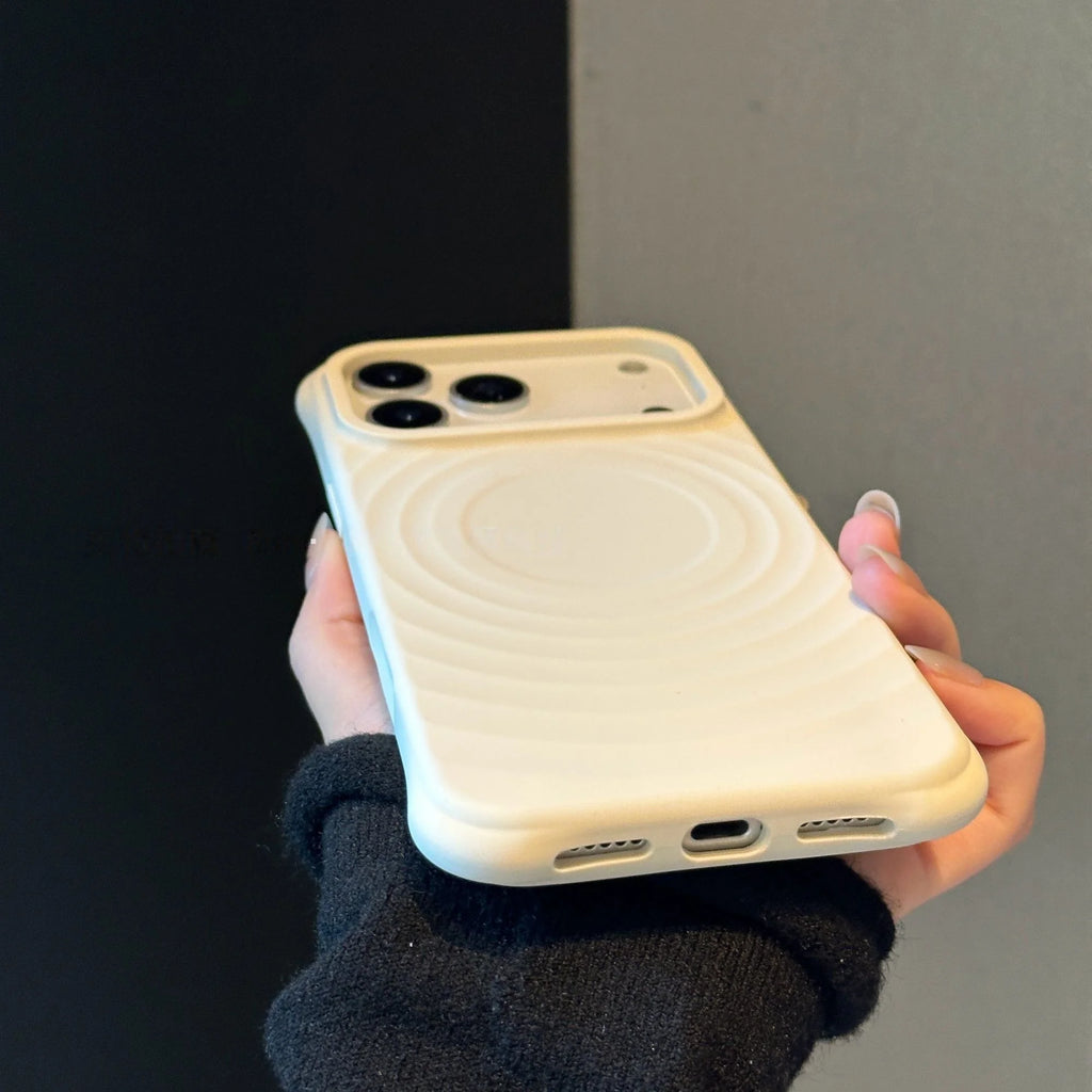 Luxury Ripple Silicone For Magsafe Magnetic Case For iPhone 17 Air 16 15 14 13 Pro Max Plus Wireless Charging Shockproof Cover