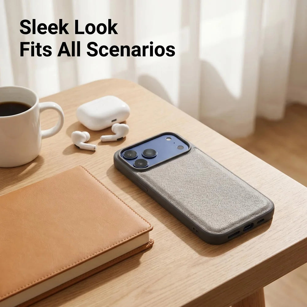 Stylish Luxury Epsom Palm Grain PU Leather Case For iPhone 18/17/16/15 Pro Max Slim Shockproof Anti Fingerprint Protective Cover