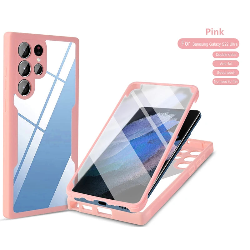 360 Full Cover For Samsung Galaxy A71 A51 4G A21S A20 A30 A10S Shockproof Screen Protector Case For Samsung A12 A22 A52 A72 A02S