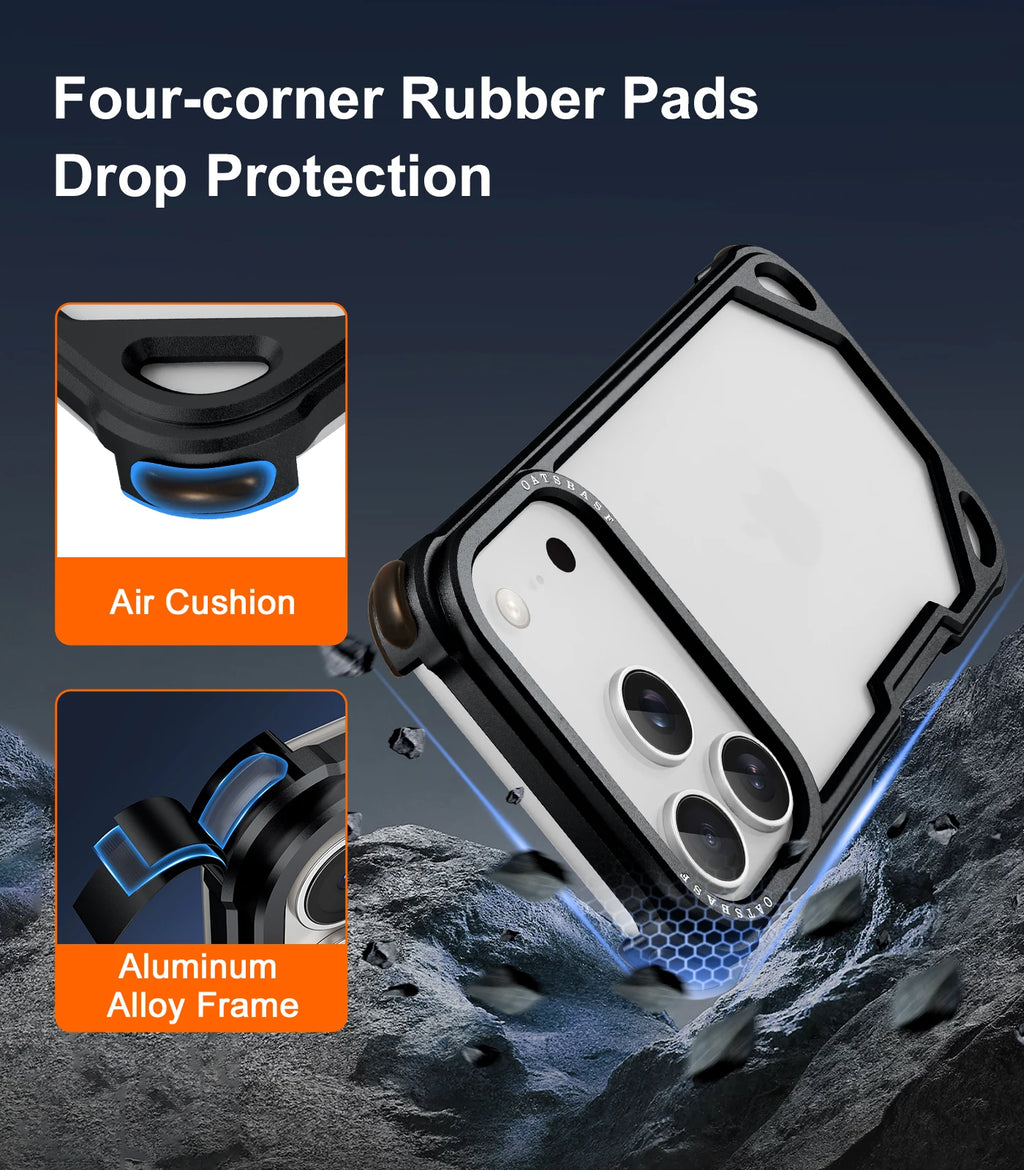 Eary Metal Frameless Phone Case for iPhone 17 Pro Max Air Ultra-thin for Magsafe Shell Shockproof Protector Aluminum Alloy Cover