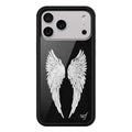 Wildflower INS Angel Baby Black Phone Case for iPhone 11 12 13 14 15 16 17 Pro Max Plus WF fashion Pink Wings shockproof Cover﻿﻿