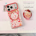 Cute Double Layer Magnetic Cake KT Phone Case for iPhone 17 Pro Max 16 Pro 15 14 13 Pro Max Luxury Shockproof Protective Cover