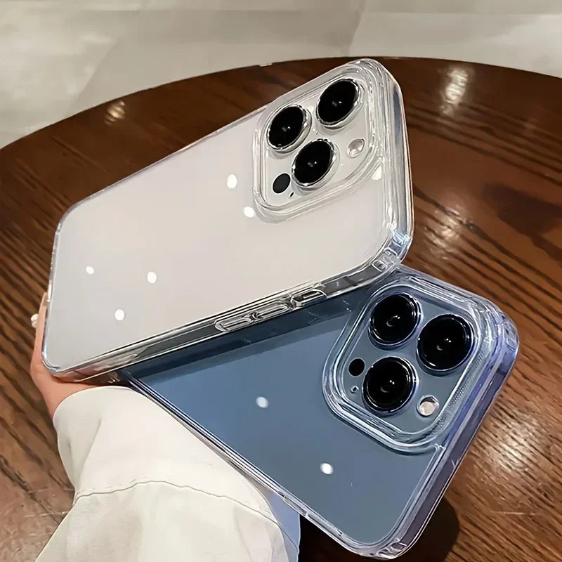 Luxury Transparent Phone Case For iPhone 17 Air 16 15 14 Plus 13 12 11 Pro Max Shockproof HD Clear Hard Acrylic Back Cover