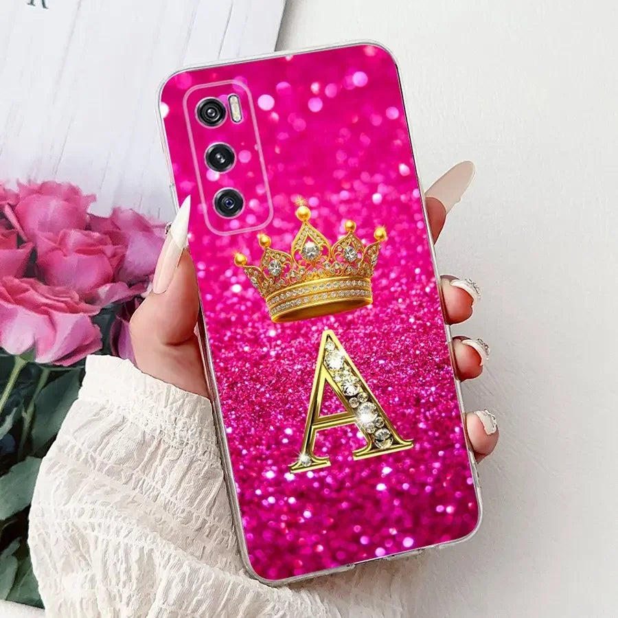 For Samsung Galaxy S22 S24 S24+ S 24 S23 Ultra FE Case Crown Letter Soft Silicone TPU Funda For SamsungS22 S 23 Ultra Back Cover