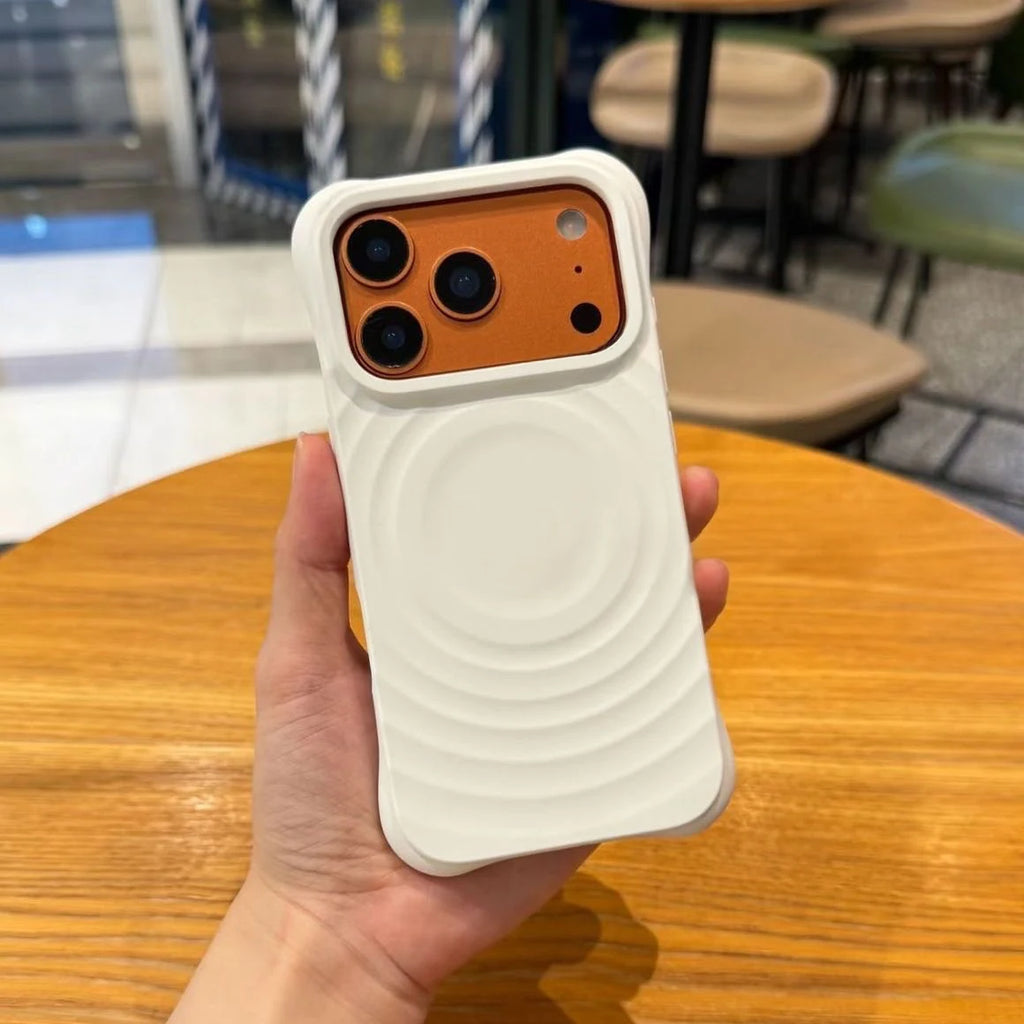 White Ripple Silicone Ripple Silicone Case for IPhone 14 15 16 17 Pro Max Case - Protective Magnetic Case