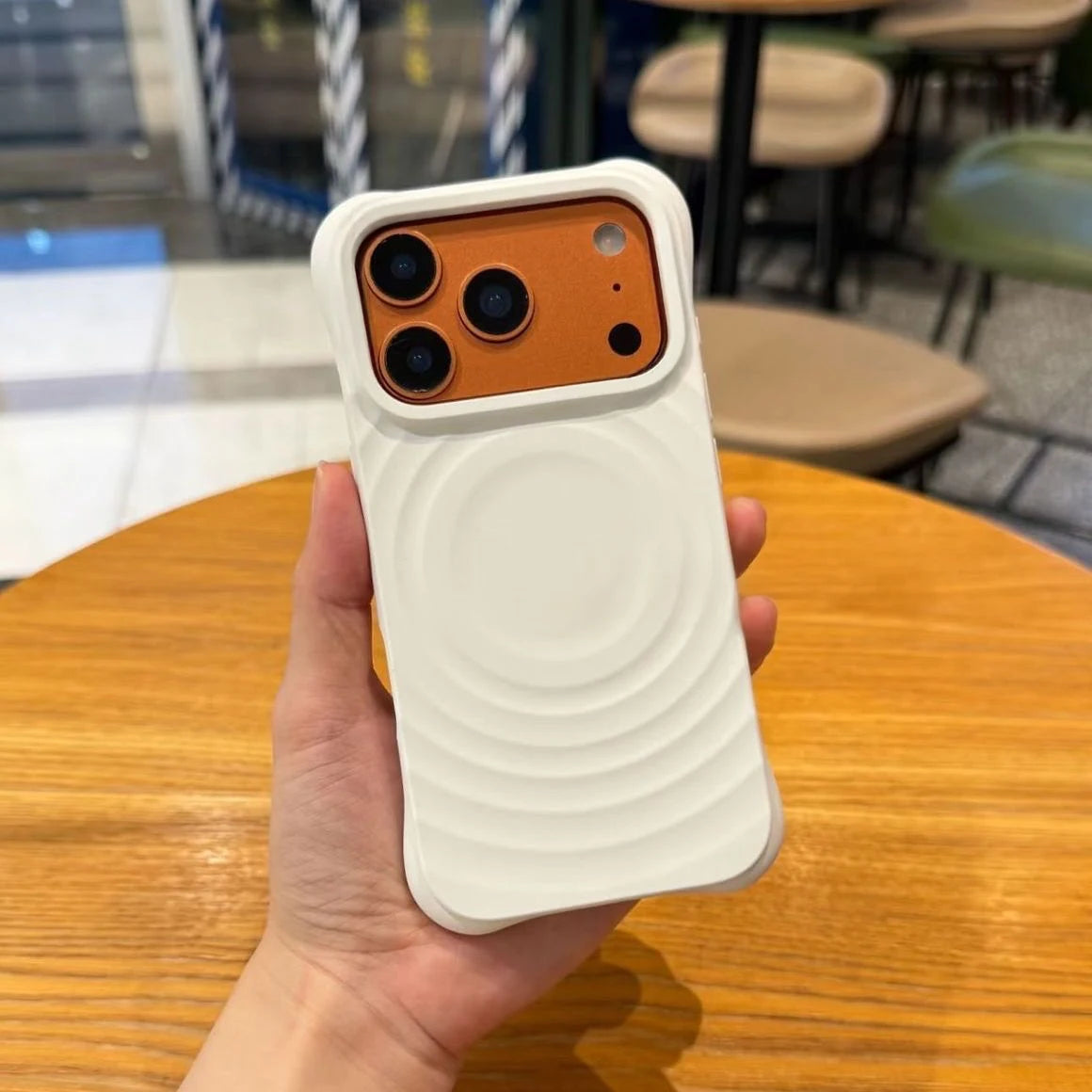 White Ripple Silicone Ripple Silicone Case for IPhone 14 15 16 17 Pro Max Case - Protective Magnetic Case