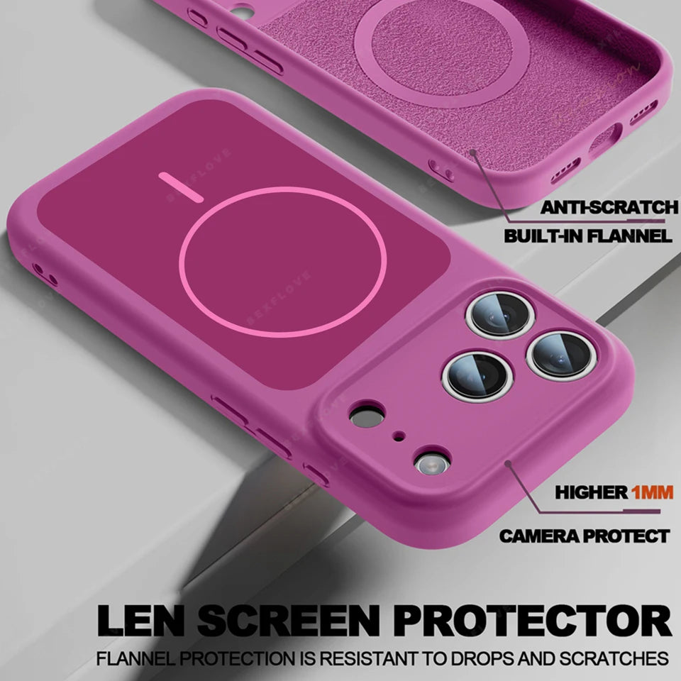 New Official Liquid Silicone Magnetic Phone Case For iPhone 17 Air 14 15 16 Plus 13 17 Pro Max For Magsafe ShockProof Soft Cover