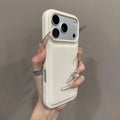 Korean ins Pink White and Blue Bulge Leather Phone Case For iPhone 17 AIR 16 15 14 13 12 11 Pro MAX Plus Y2K Shockproof Cover