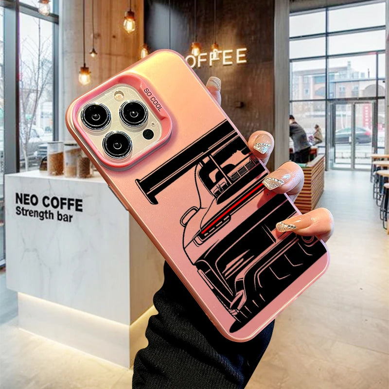 GT3 Car Phone Case for iPhone 17 AIR 16 15 14 13 Pro 12 11 Pro Xs X XR Max Laser Hard PC+TPU Cases Back Cover-S790P1