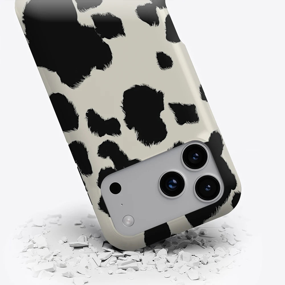 Timeless Black & White Cow Print Phone Case for Magnetic Phone Case for IPhone 17 16 15 14 Pro Max Plus Single Double-layer Case