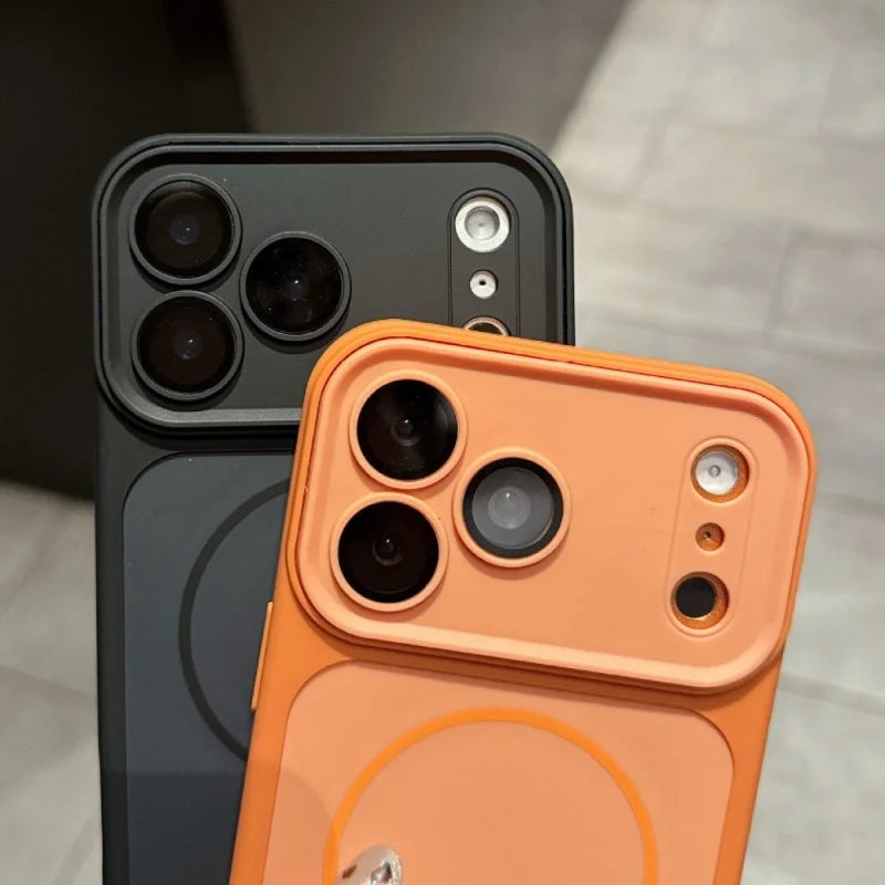 For iPhone 17 Pro Max Luxury Magsafe Magnetic Soft Frame Matte Phone Case For iPhone 11 12 13 14 15 16 Lens Protective Cover