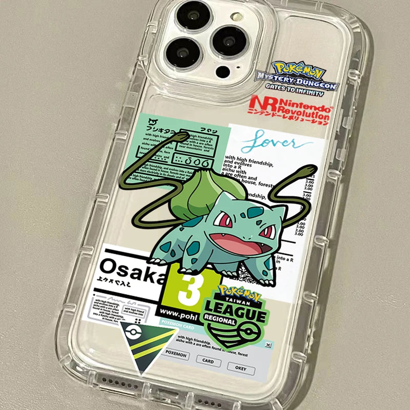 Anime P-Pokemon Creative Clear Silicone Phone Case for IPhone 14 16 15 13 12 11 Pro Max 7 8 Plus XR X XS Max SE 2020 Soft Cover