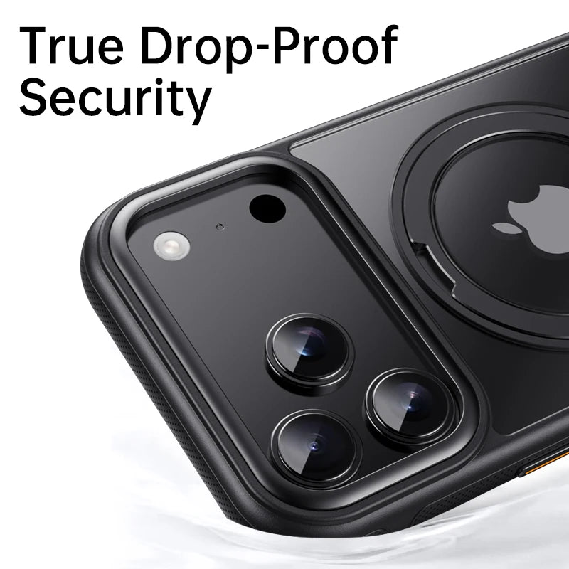 360° Mechanical Torque-Sound Rotating Stand Holder Magnetic Magsafe Phone Case For iPhone 16 15 14 13 17 Pro Max Plus 17Air 16E