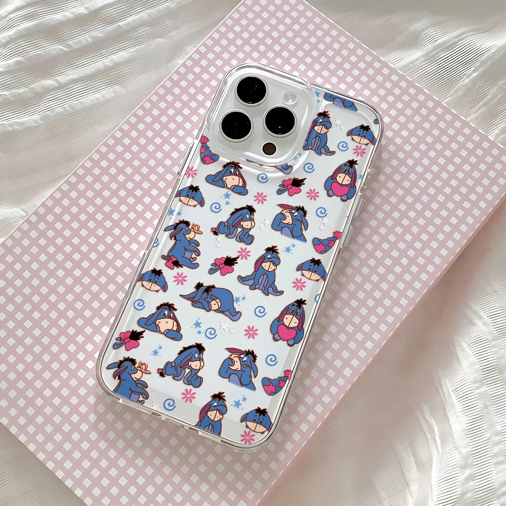 Cute Winnies The Poohs Bear Phone Case For IPhone 17 16 16e 15 14 13 12 11 Mini Pro Max X XR 7 8 Air Plus Transparent Back Cover