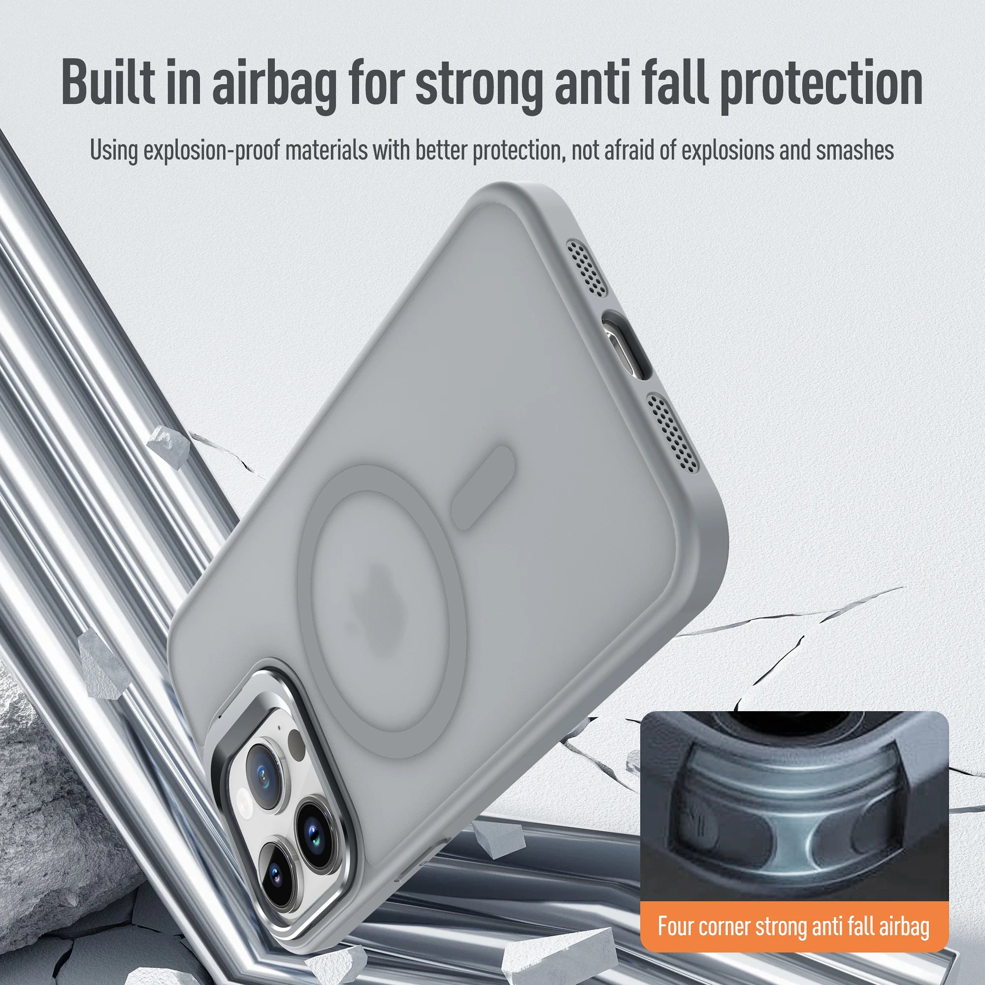 Metal Lens Stand Magnetic For Magsafe Case For iPhone 17 Air 16 15 14 13 12 Mini 11 Pro Max Plus Matte Wireless Charge Cover