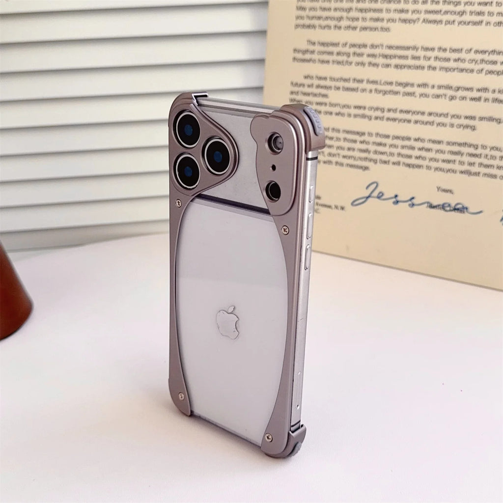 Metal Aluminum Alloy Frame Phone Case For iPhone 17 Pro 17 Pro Max Shockproof Drop-proof Protection Acrylic Transparent Cover