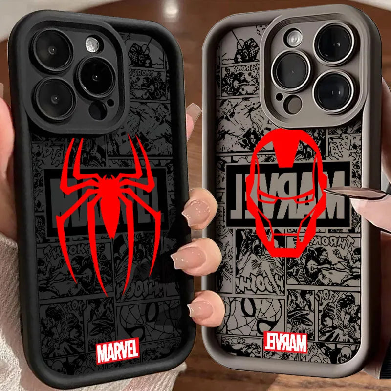 Comics SpidermanS IronmanS Phone Case For Xiaomi Redmi Note 15 14 13 12s 12 11 10 9s 9 8 7 A5 Pro Plus 4G 5G Soft TPU Back Cover