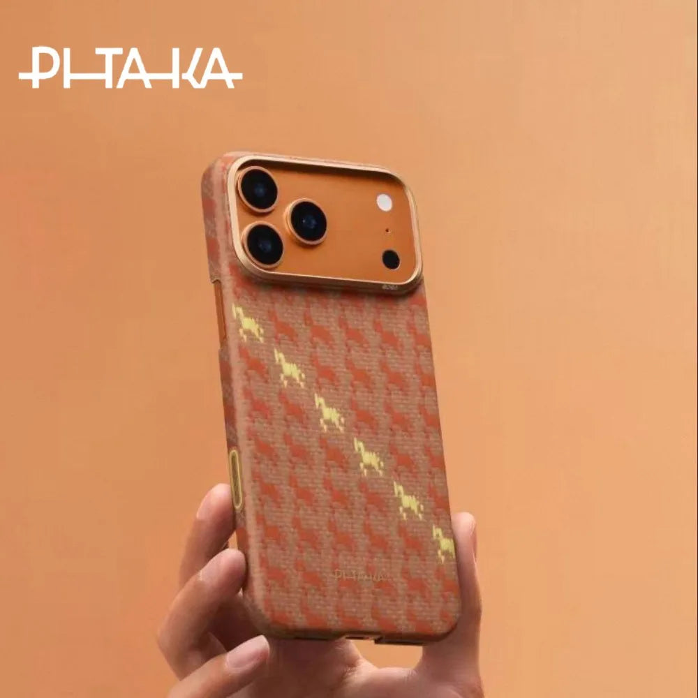 PITAKA Carbon Fiber Case for iPhone 17 Pro Max/17 Pro/16pro Max/16pro/Air Year of The Horse Limited Edition Kevlar Magnetic Case