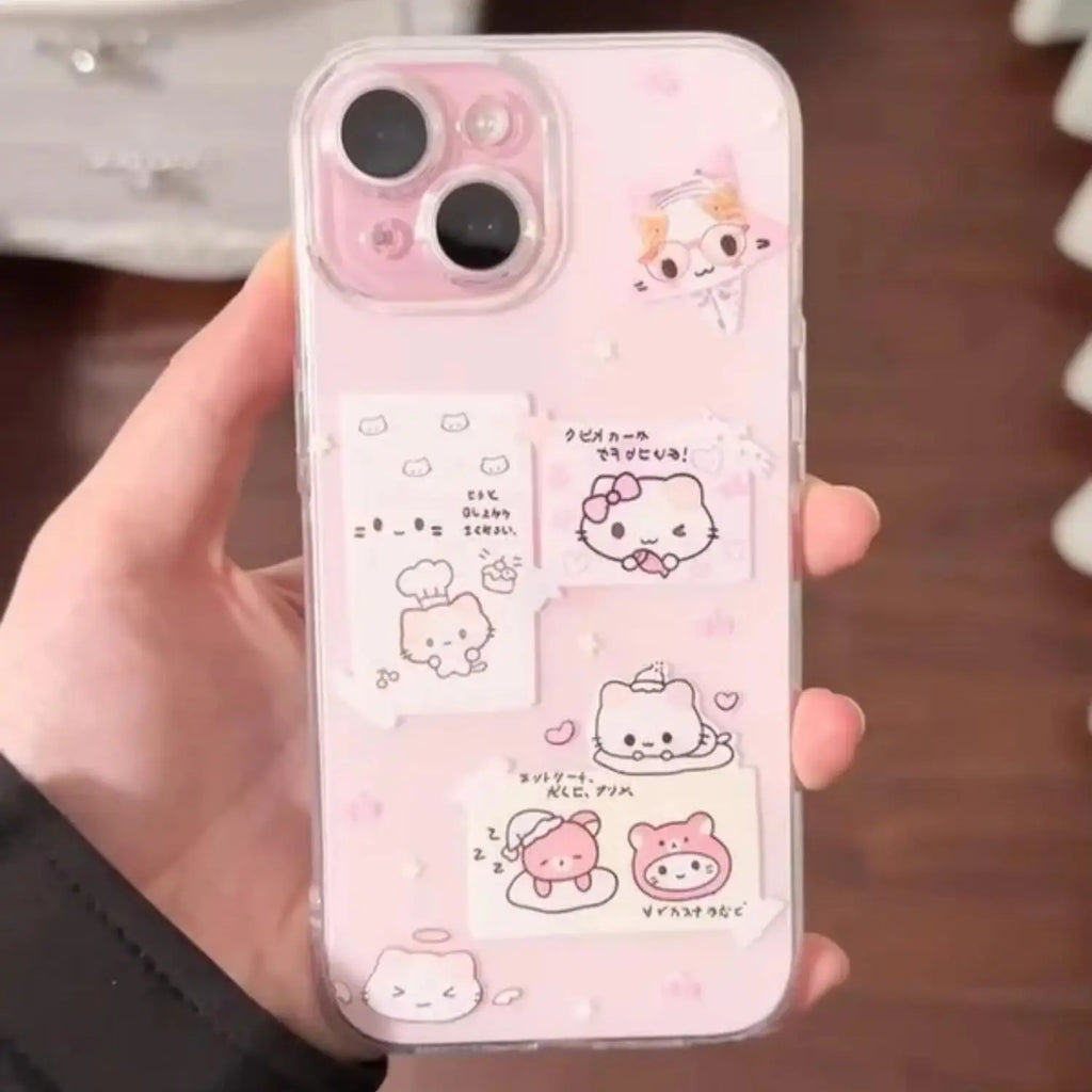 Pink Cute Sweet Kitten Phone Case For iPhone 17e 17 16e 16 15 14 13 12 11 Mini Air Pro Max X XR XSMax 7 Plus Soft Back Cover